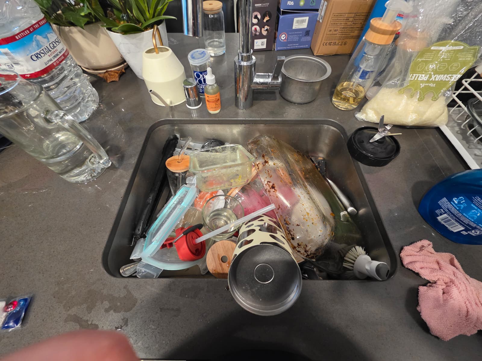 Fregadero y encimera de cocina — Antes